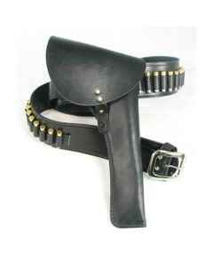 Cavalry Style Flap Holster, Black Leather Holster
