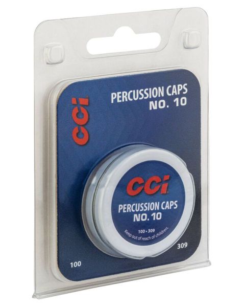 CCI #10 Pistol Percussion Caps Tin of 100***This is a HazMat Shipment, put percussion caps only in the cart******